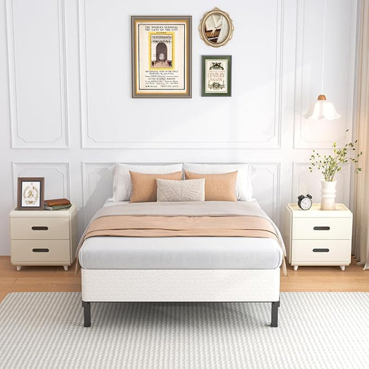 ROIL 10 Inch Twin Box Spring, Heavy Duty Metal Box Spring Mattress Foundation with Fabric Cover, 3500lbs Max Weight Capacity, Easy Assembly, Noise Free, Non-Slip