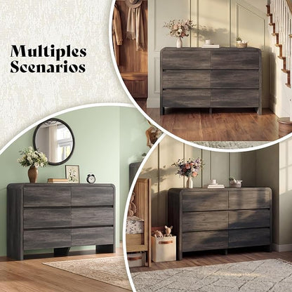 AMERLIFE Drawer Tall Dresser for Bedroom, Modern Storage Cabinet with Anti-Tip Kit, Rounded Corners & Easy Assembly, White Wood Chest for Closet, Living Room, Nursery, Easy Assembly, Black