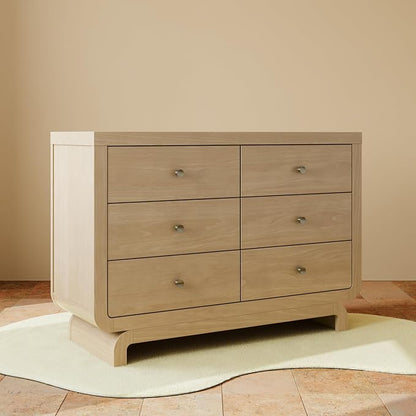 Storkcraft Santorini 6 Drawer Double Dresser (Driftwood) - GREENGUARD Gold Certified, Interlocking Drawer System, Dresser Drawer Organizer for Kids Bedroom