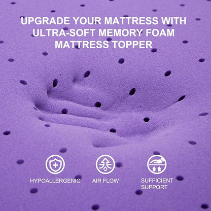 SINWEEK 3 Inch Gel Memory Foam Mattress Topper Ventilated Soft Pressure Relieve Mattress Pad, Breathable Bed Topper, CertiPUR-US Certified, California King Size