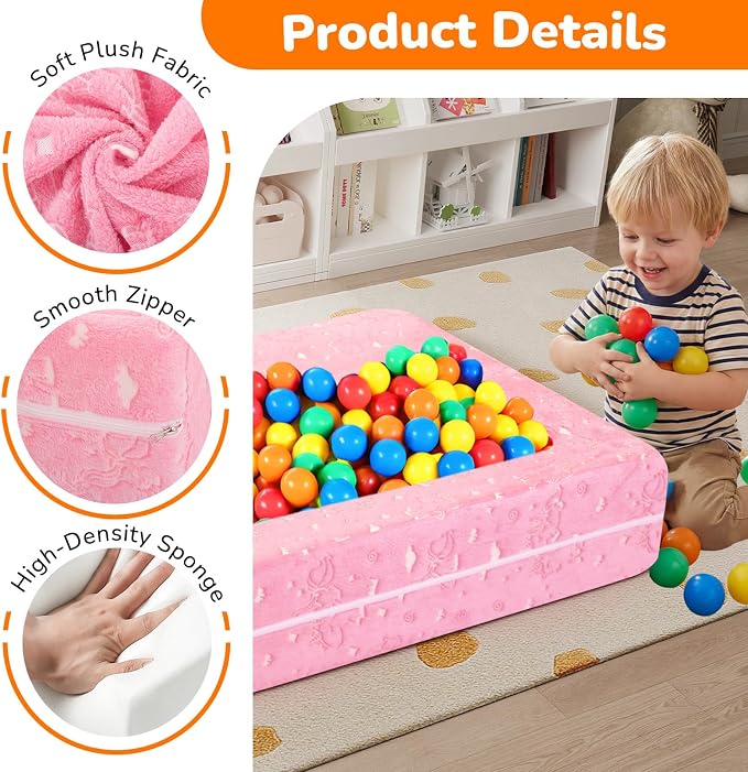 MeMoreCool Glow-in-The-Dark Unicorn Kids Modular Couch Sofa – Convertible 2-in-1 Plush Foam Toddler Chair for Children’s Bedroom