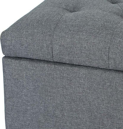 Joveco Storage Ottoman Bench Rectangular Fabric Organization Foot Rest, 24 Inch Modern Tufted Bedroom Foot Stool and Seat for Entryway, Bedroom, Living Room
