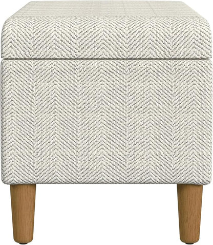 HomePop Malmo 36" Storage Bench - Cream Chevron Woven