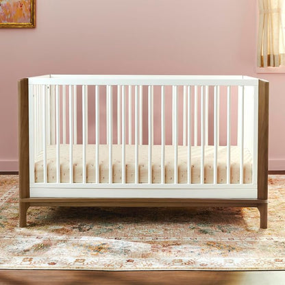 Little Seeds Laurel 4-in-1 Convertible Baby Crib to Toddler Bed in Black/Chestnut