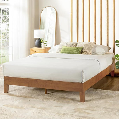 Mellow Naturalista Grand - 12 Inch Solid Wood Platform Bed with Wooden Slats - No Box Spring Needed - Full (Natural Pine)