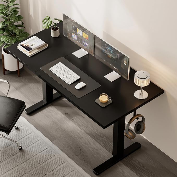 Acrolix Electric Standing Desk, Height Adjustable Home Office Desk with Memory Presets & Cable Management,Black Sit Stand Desk for Work from Home, Ergonomic Computer Desk (55" x 24")