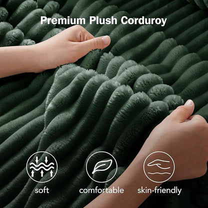 Sunny Heart 91" Plush Corduroy L Shaped Sectional Sleeper Sofa Bed with Pull Out Bed, Reclining Backrest, Reversible Storage Chaise, USB Ports, Cup Holders, Tool Free Assembly,Forest Green