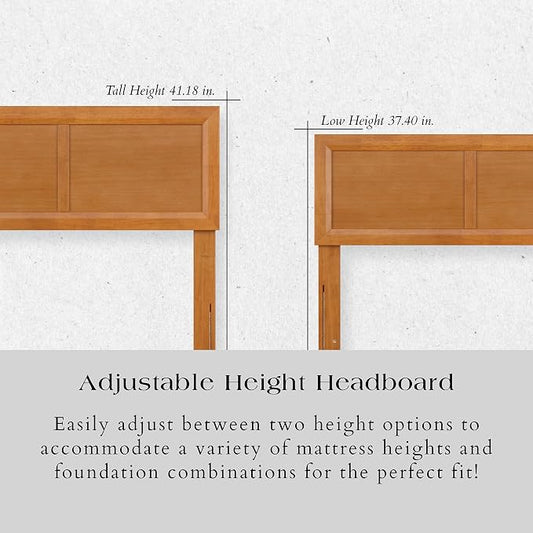 AFI, Sophia Adjustable Modern Twin Wood Headboard, Light Toffee