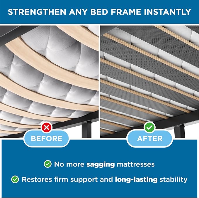 Meliusly King Bed Slats 76x80 – Heavy Duty 0.6 Inch Thick Replacement Wood Slats for King Size Bed Frame, Slatted Bed Base with Under 2.5 Inch Spacing, Wooden Mattress Support Slats for Platform Bed