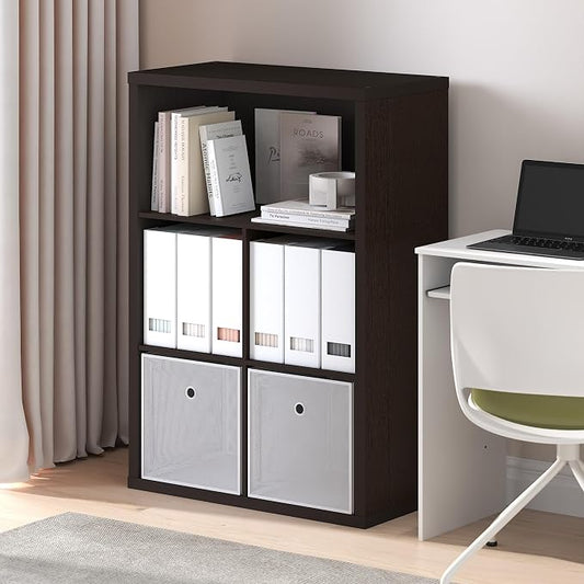 Furinno Cubicle 5-Cube Book Shelf, Extra Thick Frame Bookshelf, Dark Oak | Cube Storage Organizer Bookcase with Closed Back, 15.3 x 29.9 x 43.3, for Living Room, Bedroom, Home Office