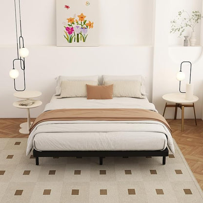 Maenizi Box Spring Full Size Bed 2 Inch Low Profile, Heavy Duty Metal Box Spring Bed Base Bunkie Board, Mattress Foundation, Easy Assembly, Noise Free, Black