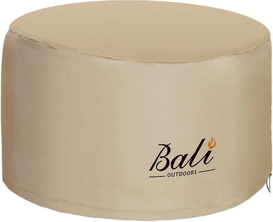 BALI OUTDOORS Round Fire Pit Covers Waterproof and Weather Resistant PVC Material, 33.07"D 18.50"H, Brown