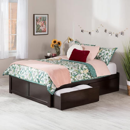 AFI, Concord Full Platform Bed with Footboard & Storage Drawers, Espresso