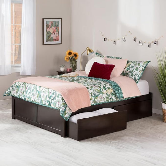 AFI, Concord Full Platform Bed with Footboard & Storage Drawers, Espresso