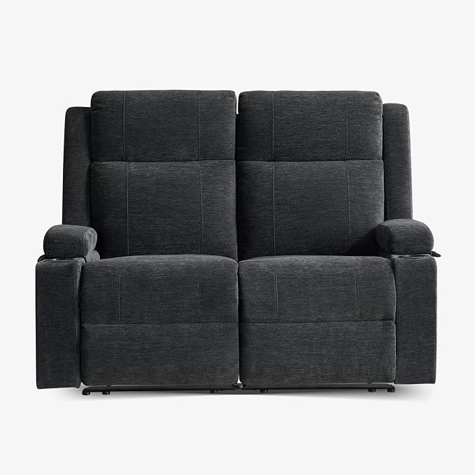 GUEAPY 55" Manual Reclining Loveseat Sofa – Space Saving RV Couch with Cup Holders, Dual Seat Reclining & Love Seat Design, Ideal for RV Campers, Motorhomes & Living Room