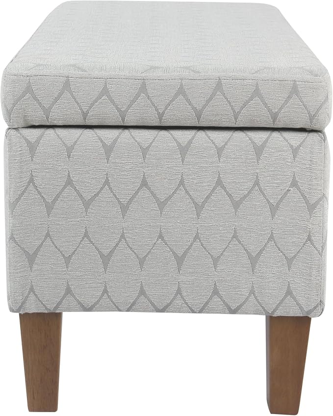 Kinfine 36" Geometric Storage Bench - Gray & Brown