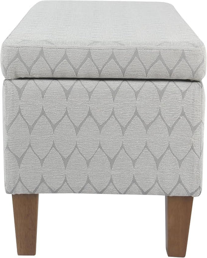 Kinfine 36" Geometric Storage Bench - Gray & Brown