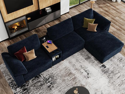 EASE MOOSE L Shape Sectional Sofa, Oversized Deep Seat Modular Sofa