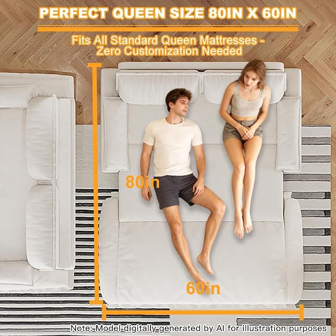 70.1" Sofa Bed Queen Size, Pull Out Couch Bed, 3-in-1 Convertible Sleeper Sofa with Cushion Armrest, Modern Velvet Futon Couch for Living Room, Small Space, Apartment, Bedroom, Beige