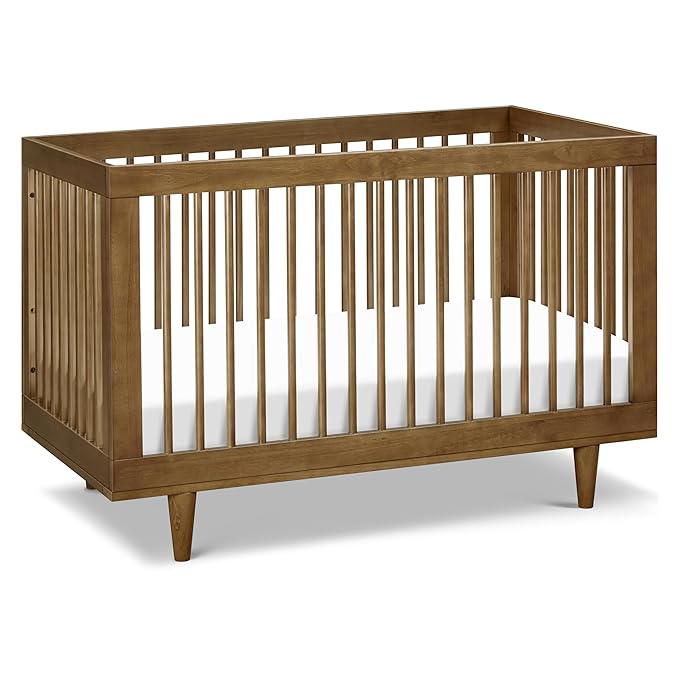 Davinci Marley 3-in-1 Convertible Baby Crib, Walnut | GREENGUARD Gold Certified, FSC Certified, Converts to Toddler Bed & Daybed, 4 Adjustable Mattress Heights - Easy Assembly