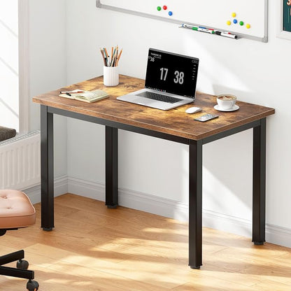 DlandHome 31.5 Inches Small Computer Desk for Home Office Writing Table for Small Spaces Study Table Laptop Desk (Retro)
