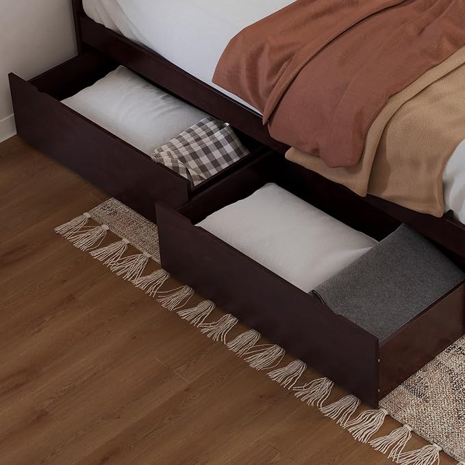 AFI Queen/King/Twin XL Under Bed Storage Drawers (Set of 2), Espresso