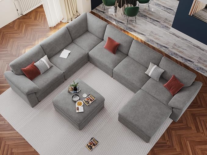 EASE MOOSE Sectional Modular Sofa,Oversized U Shape Sectional Couch Wide Deep seat Sectional Sofa,Comfortable Cloud Couch sectional Couch
