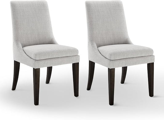 KISLOT Upholstered Dining Chairs Modern Sidechair Performance Fabric High Back Armlesschair for Diningroom Kitchen,Linen,Set of 2(1 Box)