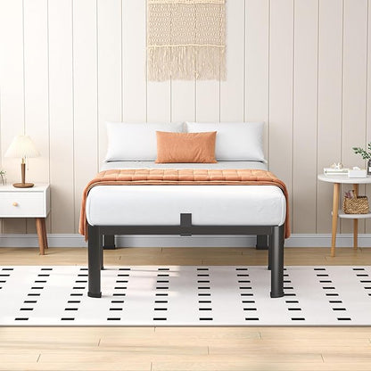 VIPSHOW 14 Inch Twin Heavy Duty 3500 lbs Bed Frame with Round-Corner Legs & Anti-Squeak Design – Quick Assembly Metal Platform, No Box Spring Needed