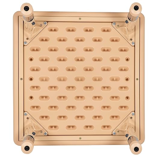EMMA + OLIVER 24" Square Natural Plastic Height Adjustable Activity Table - School Table for 4