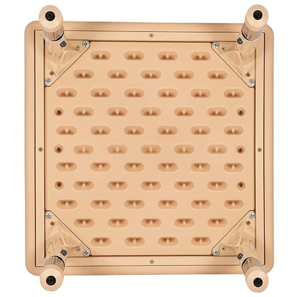 EMMA + OLIVER 24" Square Natural Plastic Height Adjustable Activity Table - School Table for 4