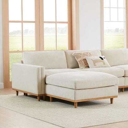 CHITA 153” Super Large Luxury Sectional Modular Sofa, Down Filled, 6 Seat Couch, Linen