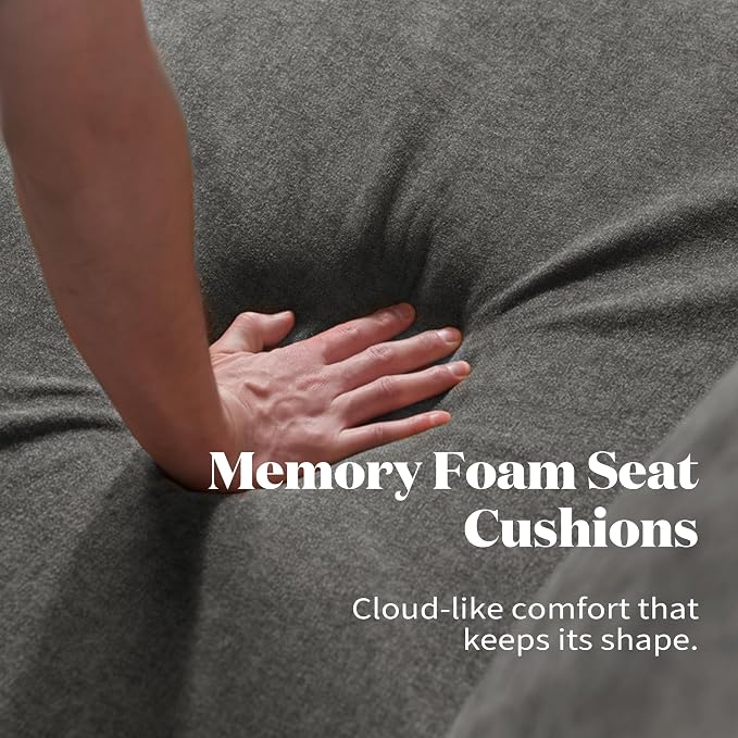 Cloud Modular Loveseat + Ottoman, Oversized Deep Seat, Luxe Chenille | Fully Removable Washable Covers, Memory Foam Seat Cushions, Storage Ottoman, Premium Fabric