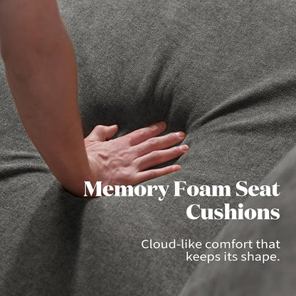 Cloud Modular Corner Sectional, Oversized Deep Seat Comfort, Luxe Chenille | Fully Removable Washable Covers, Memory Foam Seat Cushions, Premium Fabric