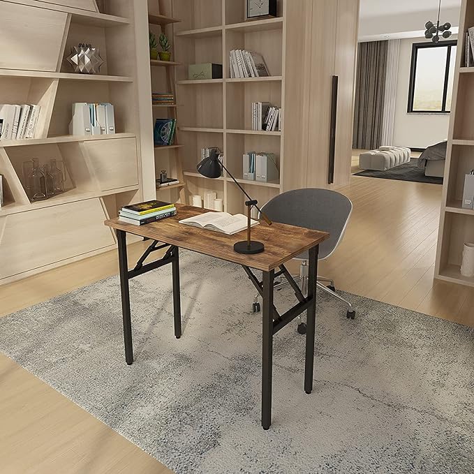 Need Small Desk, 31.5 x 15.7 Inches No Assembly Foldable Writing Table,Sturdy and Heavy Duty Folding Computer Desks for Small Space/Home Office/Dormitory AC5FB(80 * 40)