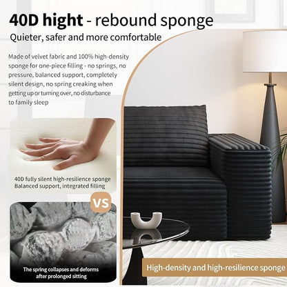 Settab 71" Loveseat Sofa,Modular Couch with Deep Seat Memory Foam,Comfy Small Cloud Couch for Small Spaces,No Assembly Sofa for Living Room Bedroom,Apartment,Black