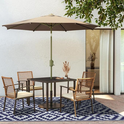 SAND MINE Reversible Mats, Plastic Straw Rug, Modern Area Rug, Large Floor Mat and Rug for Outdoors, RV, Patio, Backyard, Deck, Picnic, Beach, Trailer, Camping, Dark Blue & White, 4' x 6'