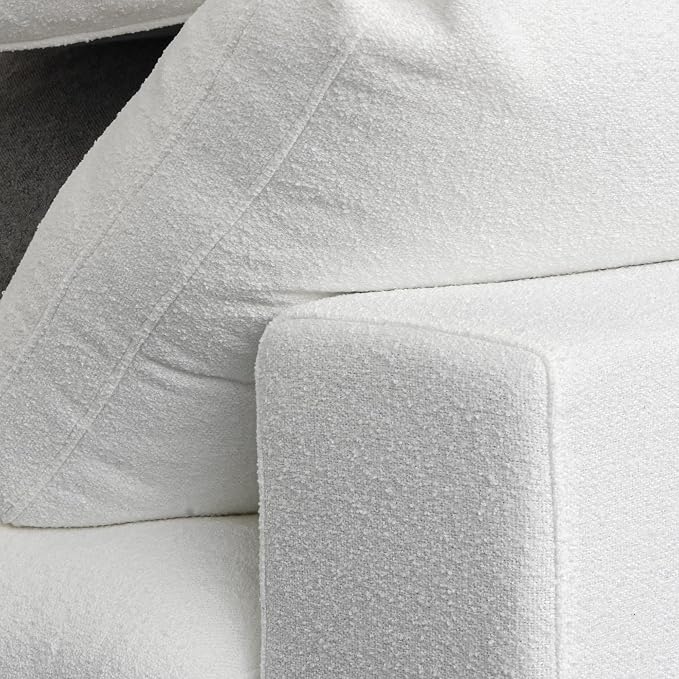 120.45" Cloud Modular Sectional Sofa with Thick Cushion, Minimalist Sofa Couch,Convertible Sofa Deep Seat Couches for Living Room Sofa Sets (White, 3 Seater)
