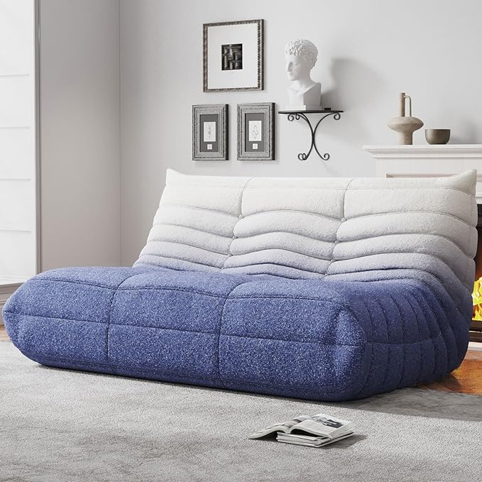 WHGBJA Bean Bag Chairs for Adults with Memory Foam Couch, Loveseat Sofa Chair for Bedroom, Living Room, Reading, Gaming Floor Sofa Couch, Boneless, Comfy