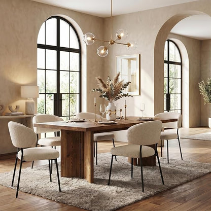 Little Tree Solid Wood Dining Table for 4-6, 63-Inch Farmhouse Kitchen Table, Wood Rectangular Dinner Tables for Kitchen & Dining Room, mesas de comedor