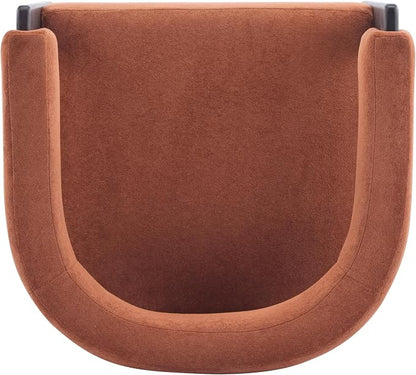 Christopher Knight Home Nettie Modern Accent Chair for Living Room, Velvet Fabric Single Lounge Sofa Chair with Wooden Frame, Comfy Reading Chair for Bedroom, Lounge Armchair with Cushion,Burnt Orange