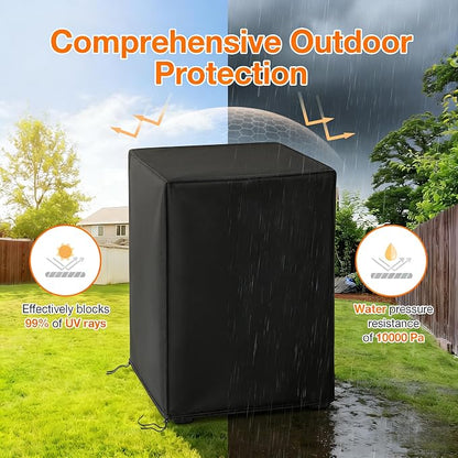 POMER Fire Column Cover,21inch Square Firepit Cover for Patio Fire Column Waterproof Outdoor Fireplace- 21"Lx21"Wx35"H