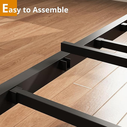 LIKIMIO California King Bed Frame with 4 Storage Drawers, Platform Bed with Charged Headboard, Sturdy and Stable, No Noise, No Box Spring Needed, Easy to Install, Vintage Brown and Black