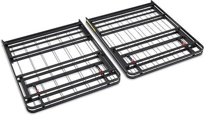 Amazon Basics Bed Frame with Ample Underbed Storage, Foldable Metal Platform, Sturdy Steel, No Box Spring Needed, 14 inches High, Noise-Free Support, Easy Assembly Tool-Free Setup, Full Size, Black