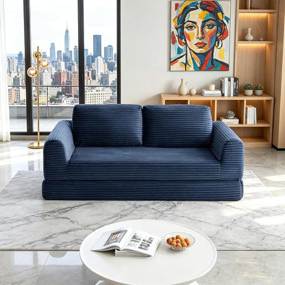 82-Inch Foldable Loveseat Boneless Cloud Couch, Modern Compressed Foam Daybed Floor Mattress Sleeper Sofa, 2-in-1 Boneless Convertible Sofa in a Box,No Assembly Required