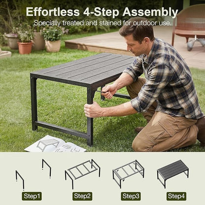 ODK Outdoor Coffee Table, Rectangle, Black