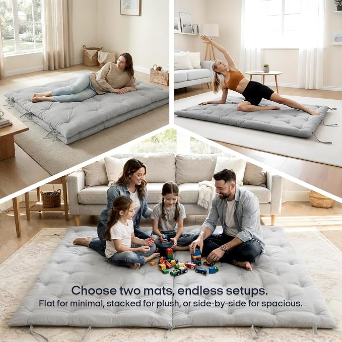 Syrinx Water Resistant Japanese Futon Mattress, 75"x39" Twin Size, 2.5 Inch Thick Japanese Floor Mattress Tatami Mat, Foldable Floor Bed Sleeping Pad for Guest Room Camping