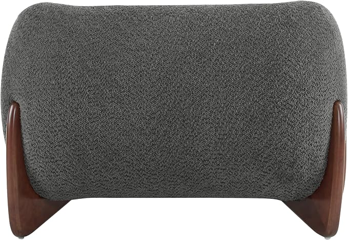 Christopher Knight Home Holly Modern Boucle Fabric Upholstered Club Chair for Living Room, Home Office, Apartment, Relaxing Chair with Removable Cushion and Birch Wood Legs, Dark Gray + Walnut