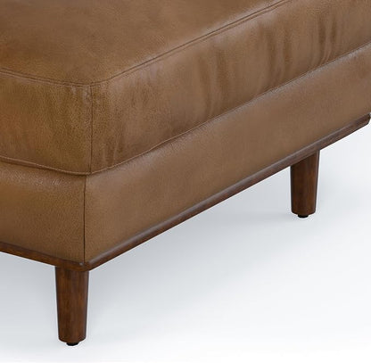 SIMPLIHOME Morrison Right Sectional Sofa in Full-Grain Genuine Leather, Caramel Brown, 102-inches Wide, L-Shaped Leather Couch with Right Chaise for the Living Room and Family Room