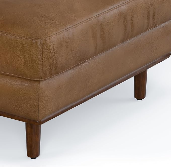 SIMPLIHOME Morrison Left Sectional Sofa in Full-Grain Genuine Leather, Caramel Brown, 102-inches Wide, L-Shaped Leather Couch with Left Chaise for The Living Room and Family Room